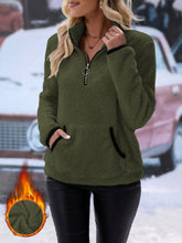 Load image into Gallery viewer, Half Zip Up Furry Pullover