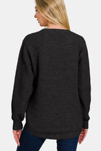 Load image into Gallery viewer, High Low Waffle Sweater
