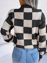 Load image into Gallery viewer, Checkered Mock Neck Sweater