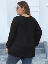 Load image into Gallery viewer, Curvy Ribbed V-Neck Long Sleeve Top
