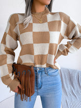 Load image into Gallery viewer, Checkered Mock Neck Sweater