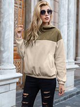 Load image into Gallery viewer, Pocketed Color Block Quarter Zip Hoodie