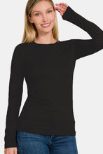Load image into Gallery viewer, Brushed Microfiber Long Sleeve Round Neck Shirt