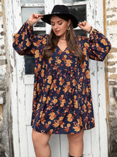 Load image into Gallery viewer, Curvy Floral V-Neck Balloon Sleeve Dress