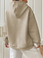 Load image into Gallery viewer, Textured Drawstring Drop Shoulder Hoodie
