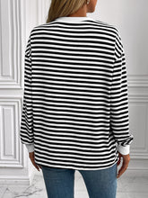 Load image into Gallery viewer, Striped Round Neck Long Sleeve Shirt