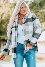 Load image into Gallery viewer, Keep Me Cozy Grey Plaid Shacket