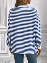 Load image into Gallery viewer, Striped Round Neck Long Sleeve Shirt