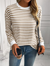Load image into Gallery viewer, Striped Round Neck Long Sleeve Shirt