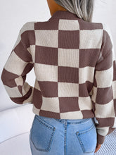 Load image into Gallery viewer, Checkered Mock Neck Sweater