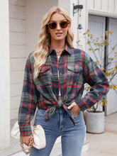 Load image into Gallery viewer, Plaid Button Up Long Sleeve Shirt