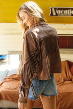 Load image into Gallery viewer, Tassel Fringe Faux Suede Jacket
