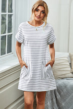 Load image into Gallery viewer, Casual Striped T-Shirt Dress