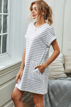 Load image into Gallery viewer, Casual Striped T-Shirt Dress