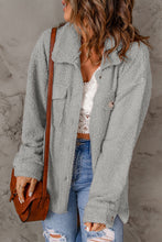 Load image into Gallery viewer, Flap Pockets Button Front Teddy Coat