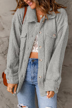 Load image into Gallery viewer, Flap Pockets Button Front Teddy Coat