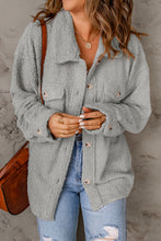Load image into Gallery viewer, Flap Pockets Button Front Teddy Coat