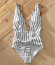 Load image into Gallery viewer, Stripe Me Over Mom & Boy Swimwear