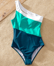 Load image into Gallery viewer, Teal Block Mom & Boy Swimwear