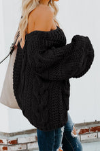 Load image into Gallery viewer, Bubblegum V-Neck Braided Knit Sweater
