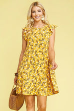 Load image into Gallery viewer, Ruffle Sleeve Floral Dress