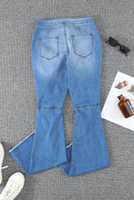 Load image into Gallery viewer, Sky High Waist Ripped Flare Jeans