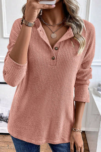 Quarter Button Knit Top