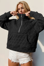 Load image into Gallery viewer, Half Zip Up Quilted Sweatshirt
