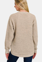 Load image into Gallery viewer, High Low Waffle Sweater
