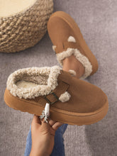 Load image into Gallery viewer, Thermal Fuzzy Buckle Platform Slippers
