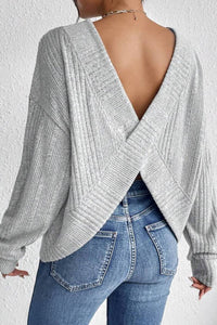 Crossover Backless Knit Top