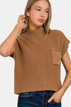 Load image into Gallery viewer, Mock Neck Short Sleeve Cropped Sweater
