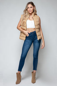 Puff Zip Up Turtleneck Vest