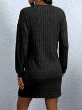 Load image into Gallery viewer, Round Neck Long Sleeve Mini Dress
