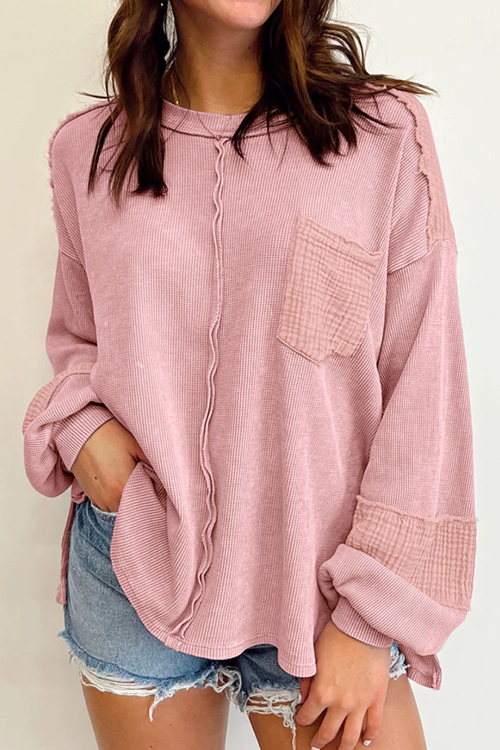 Exposed Seam Long Sleeve Shirt