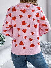 Load image into Gallery viewer, Heart Round Neck Sweater
