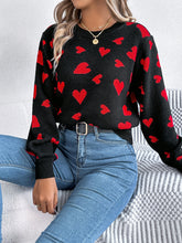 Load image into Gallery viewer, Heart Round Neck Sweater
