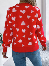 Load image into Gallery viewer, Heart Round Neck Sweater
