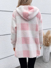 Load image into Gallery viewer, Plaid Long Sleeve Hooded Coat
