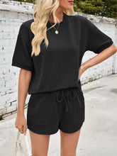 Load image into Gallery viewer, Lovelet Round Neck Top and Drawstring Shorts Set
