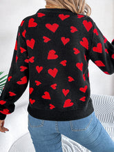 Load image into Gallery viewer, Heart Round Neck Sweater
