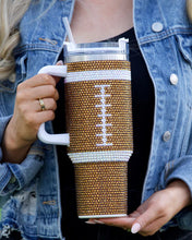 Load image into Gallery viewer, Bedazzled Football Tumbler
