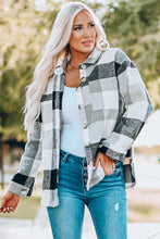 Load image into Gallery viewer, Keep Me Cozy Grey Plaid Shacket
