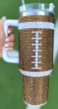 Load image into Gallery viewer, Bedazzled Football Tumbler
