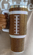 Load image into Gallery viewer, Bedazzled Football Tumbler
