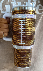 Bedazzled Football Tumbler