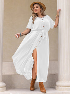 Curvy Round Neck Half Sleeve Dress