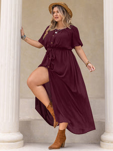 Curvy Round Neck Half Sleeve Dress