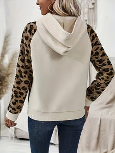 Leopard Half Button Hoodie