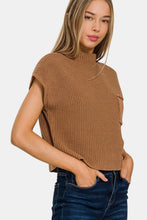 Load image into Gallery viewer, Mock Neck Short Sleeve Cropped Sweater
